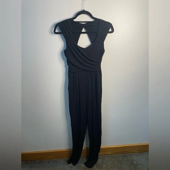 Anthropologie Moulinette Soeurs Black Molly Knit Jumpsuit Wide Leg Quiet Luxury - Picture 2 of 12